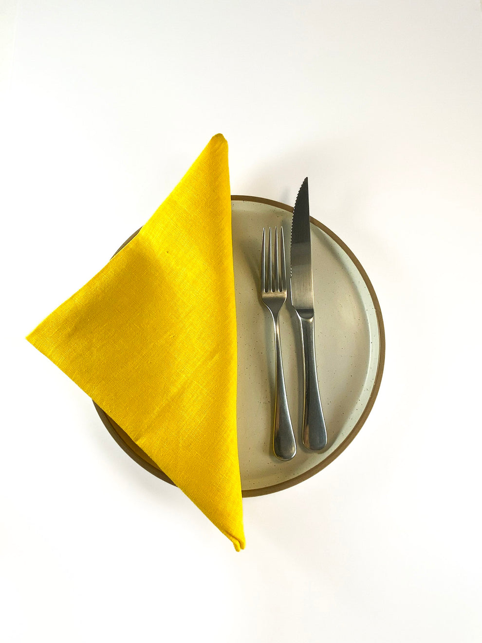 Ensemble de serviettes en lin jaune