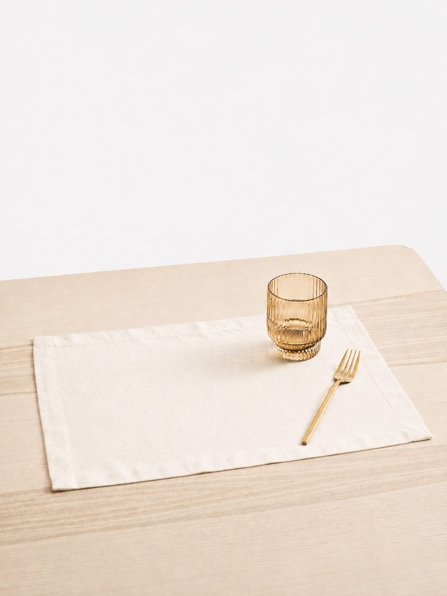 Ivory Linen Table Placemat Set styled for Sunday lunch