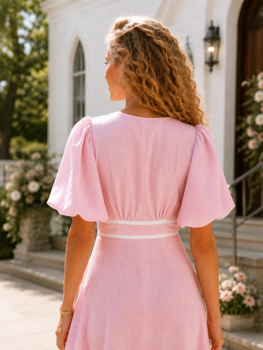 Palermo Linen Puff Sleeve Maxi Dress