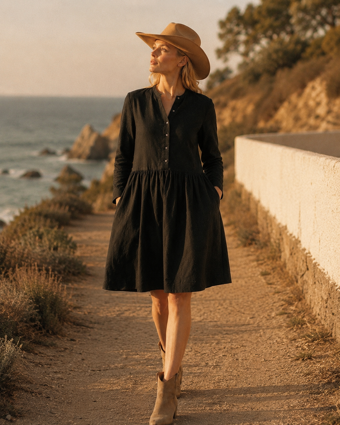 Robe en lin noir