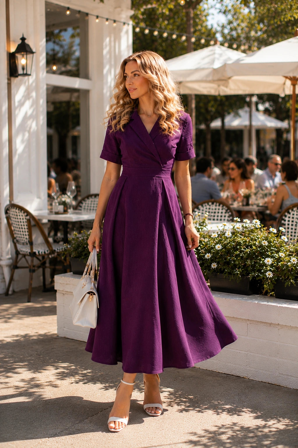 Orvieto Linen Wrap Midi Dress