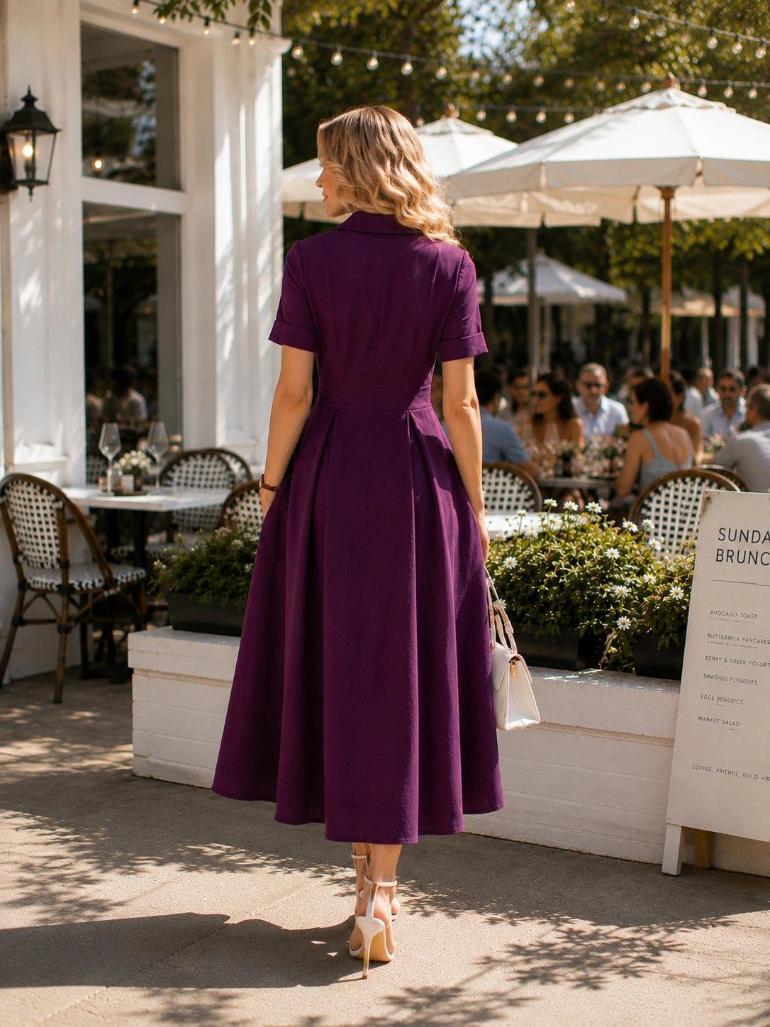 Orvieto Linen Wrap Midi Dress