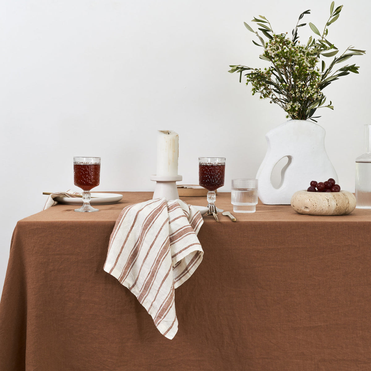 Hazlenut Linen Table Cloth