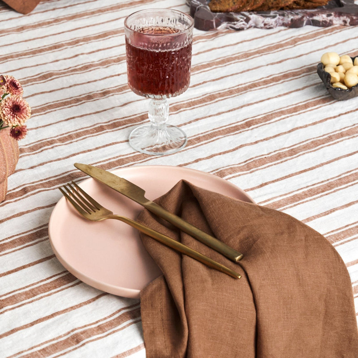 Set de Serviettes 100% Lin Noisette