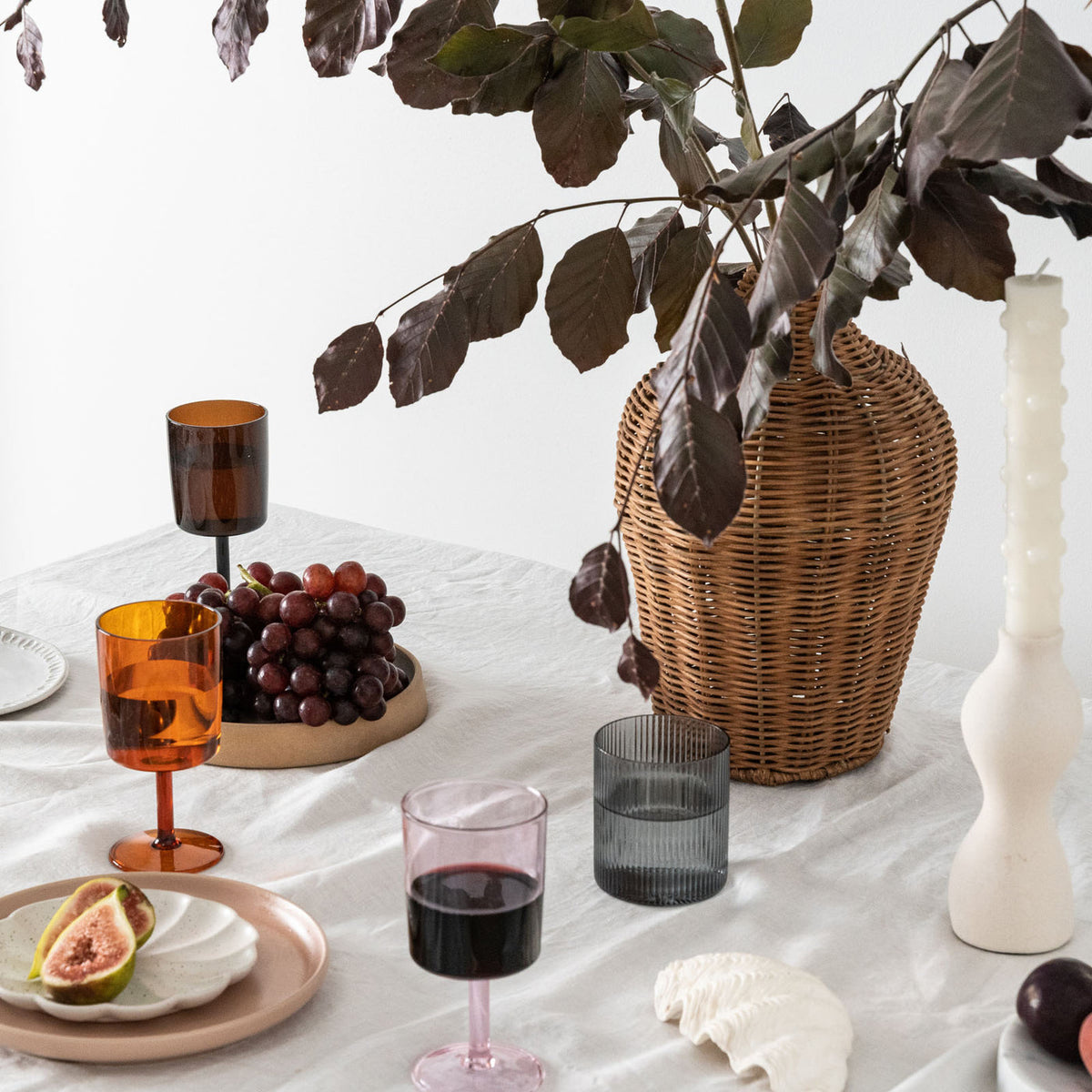 Nappe en lin blanc cassé