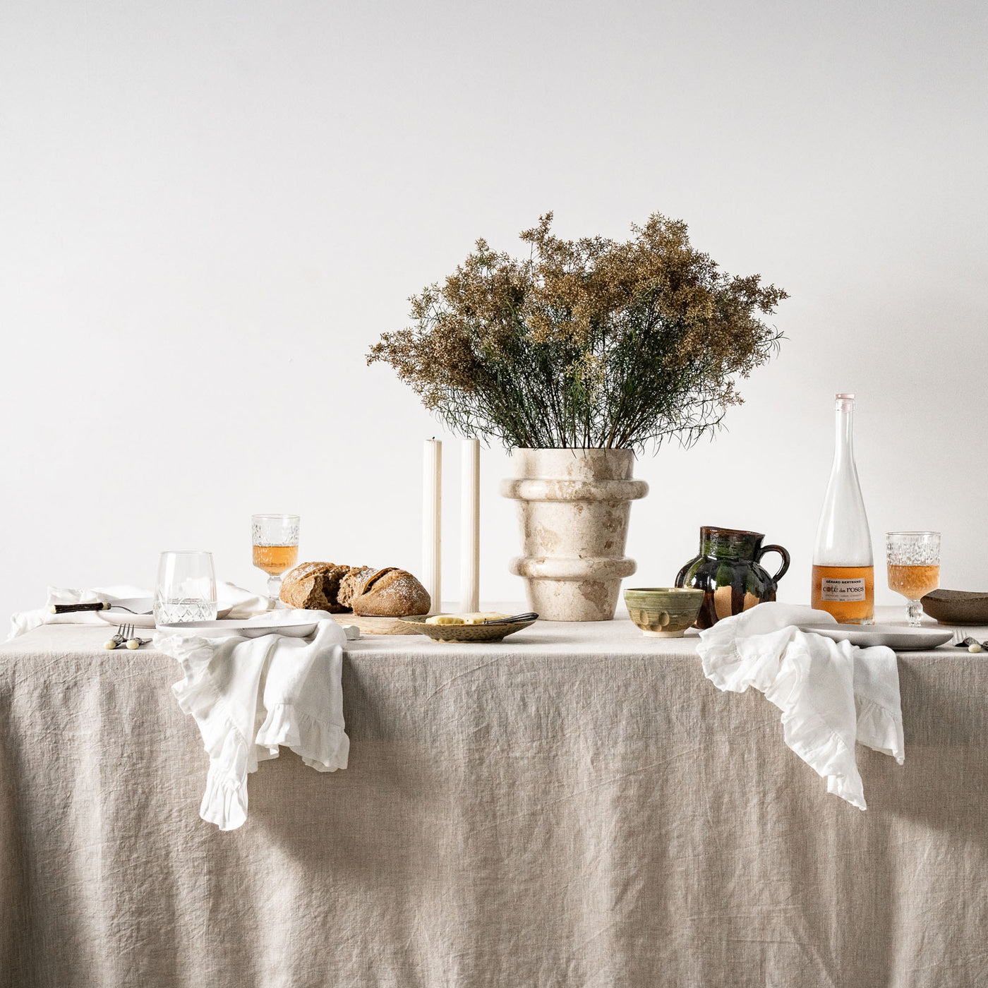 100% Linen Napkin Set Ruffles