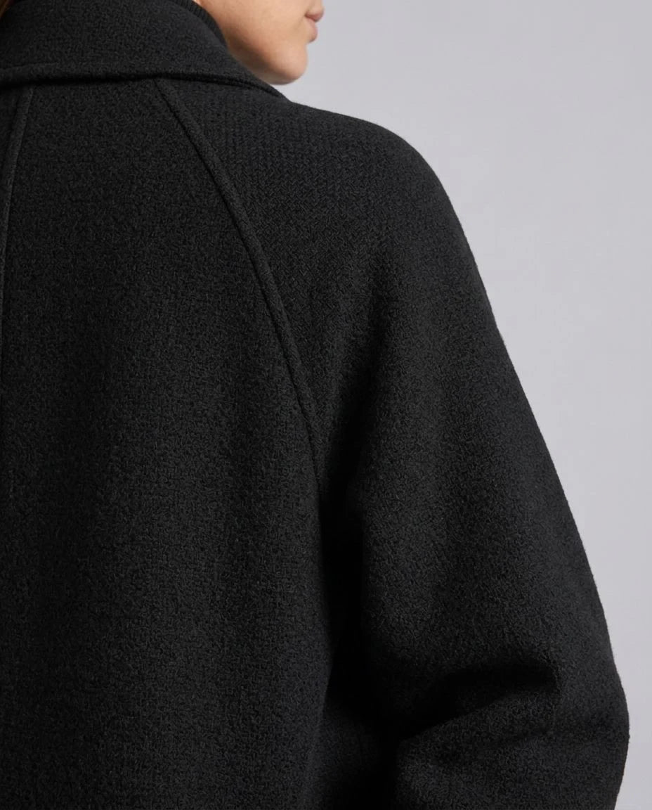 Silverpine Wool Relaxed-Raglan Coat
