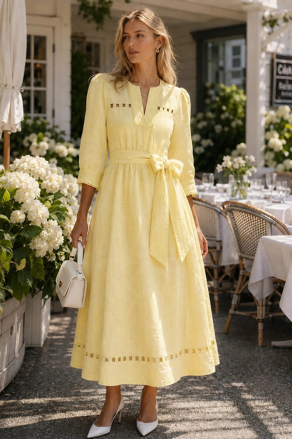 Gordes Linen Belted Maxi Dress