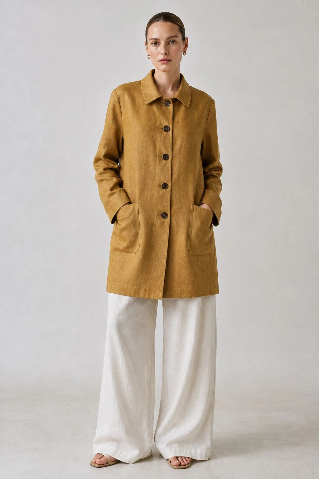 Thornfield Linen Relaxed-Fit Coat
