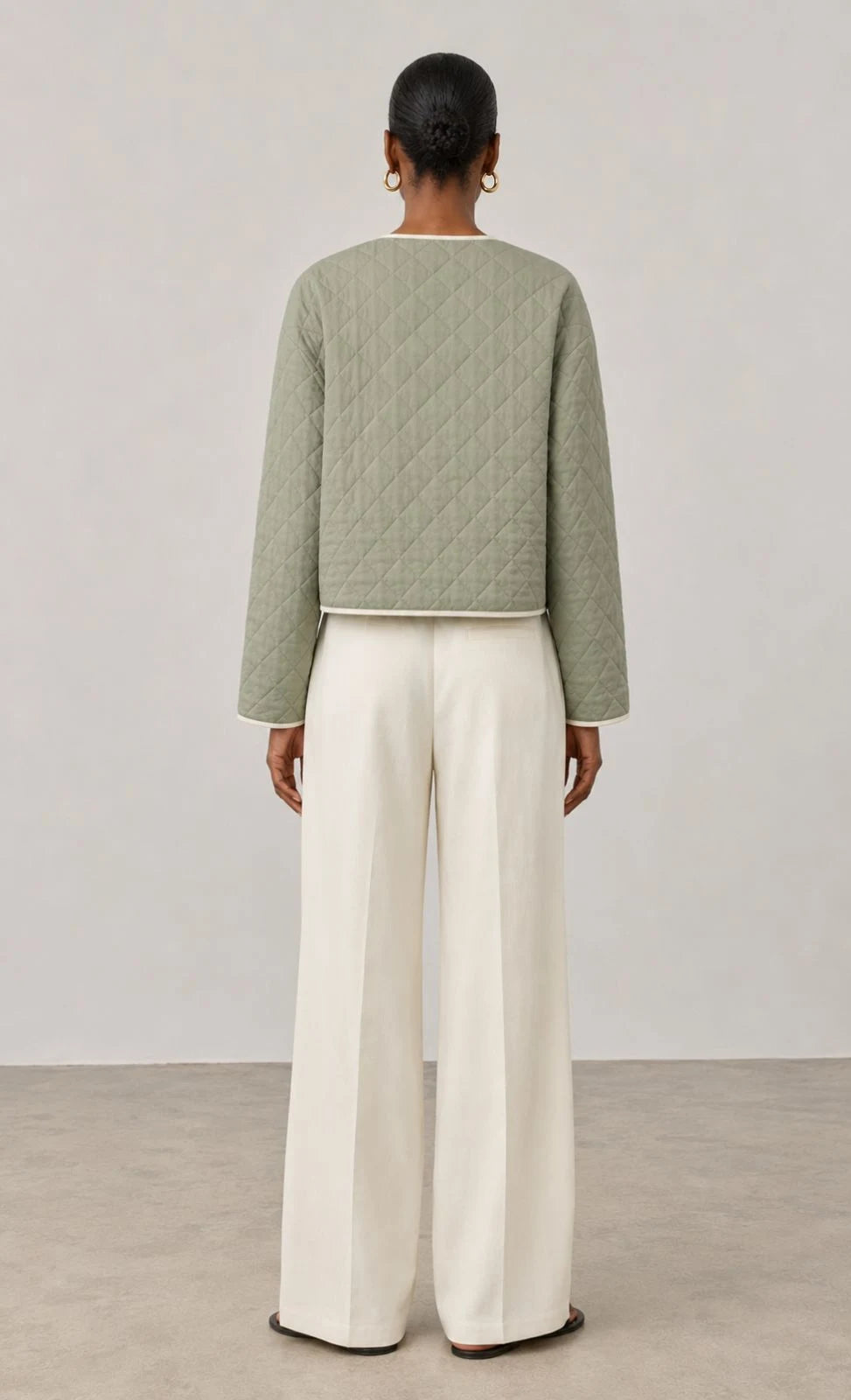 Meadow Linen Quilted Cropped Jacket