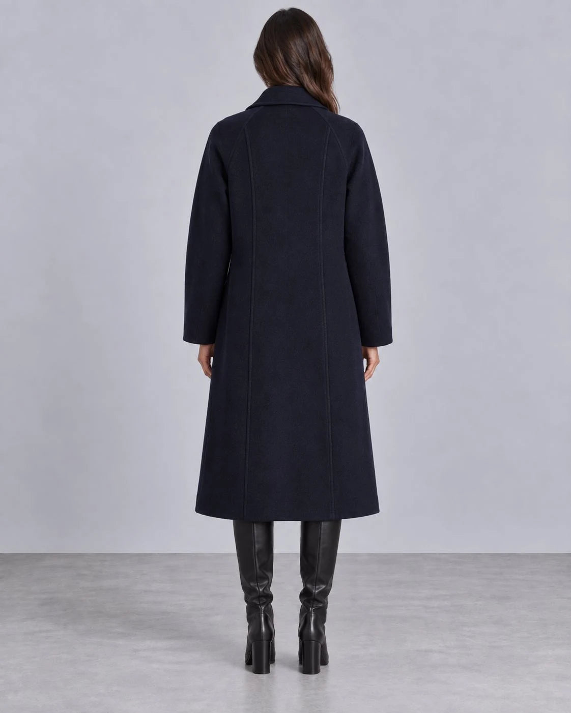 Foxglen Wool Longline Single-Breasted Coat