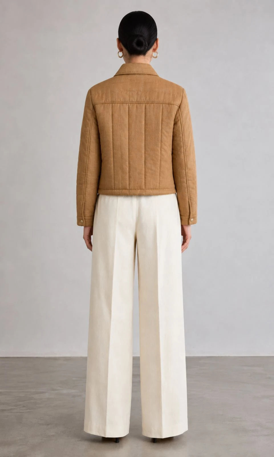 Cedarwood Linen Quilted Trucker Jacket