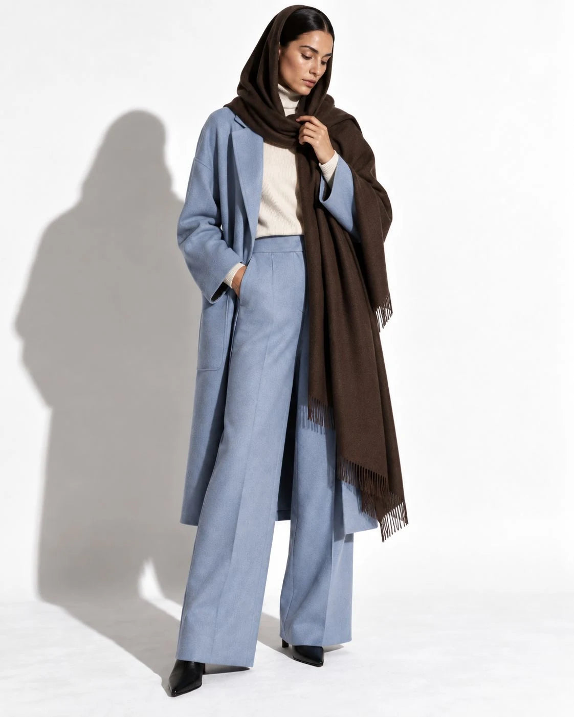 Dark Brown Pashmina Cashmere Shawl
