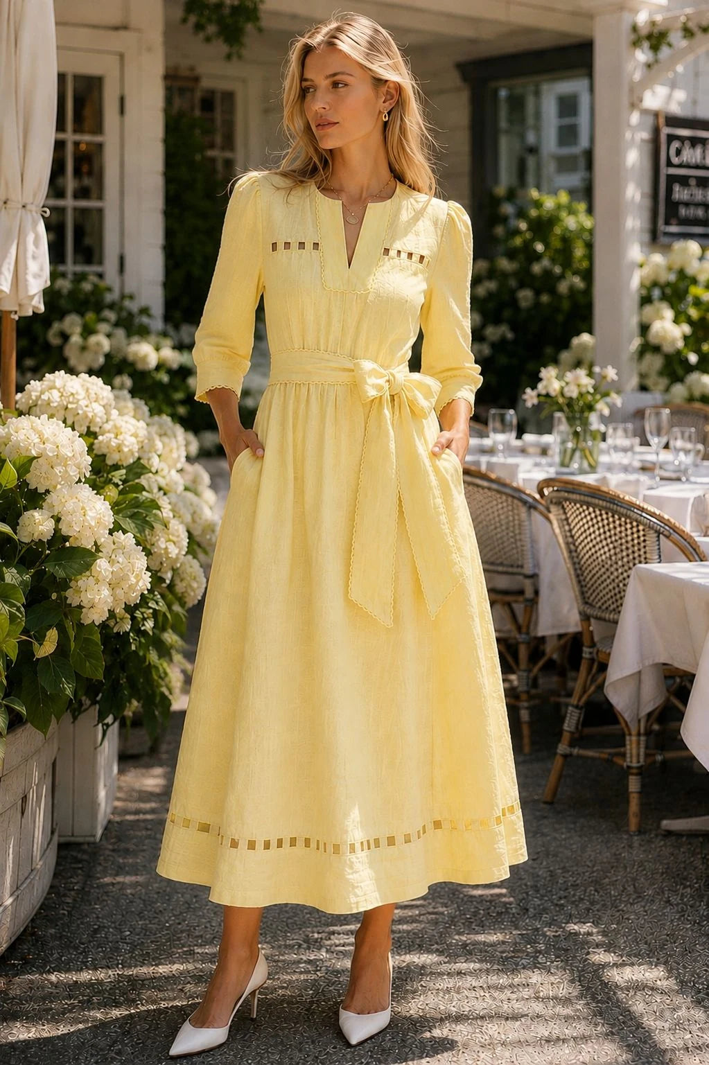 Gordes Linen Belted Maxi Dress