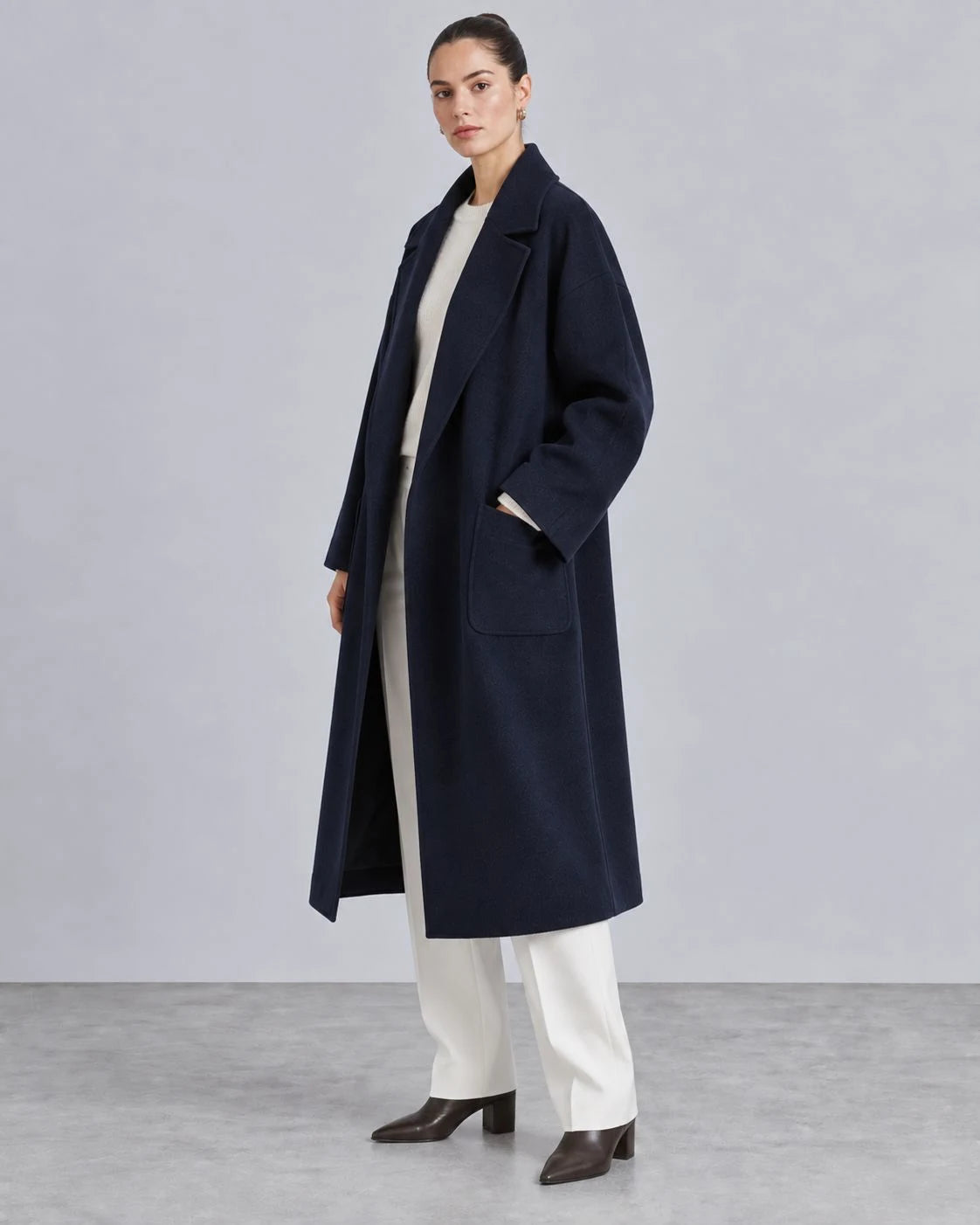 Highland Wool Relaxed-Fit Longline Coat