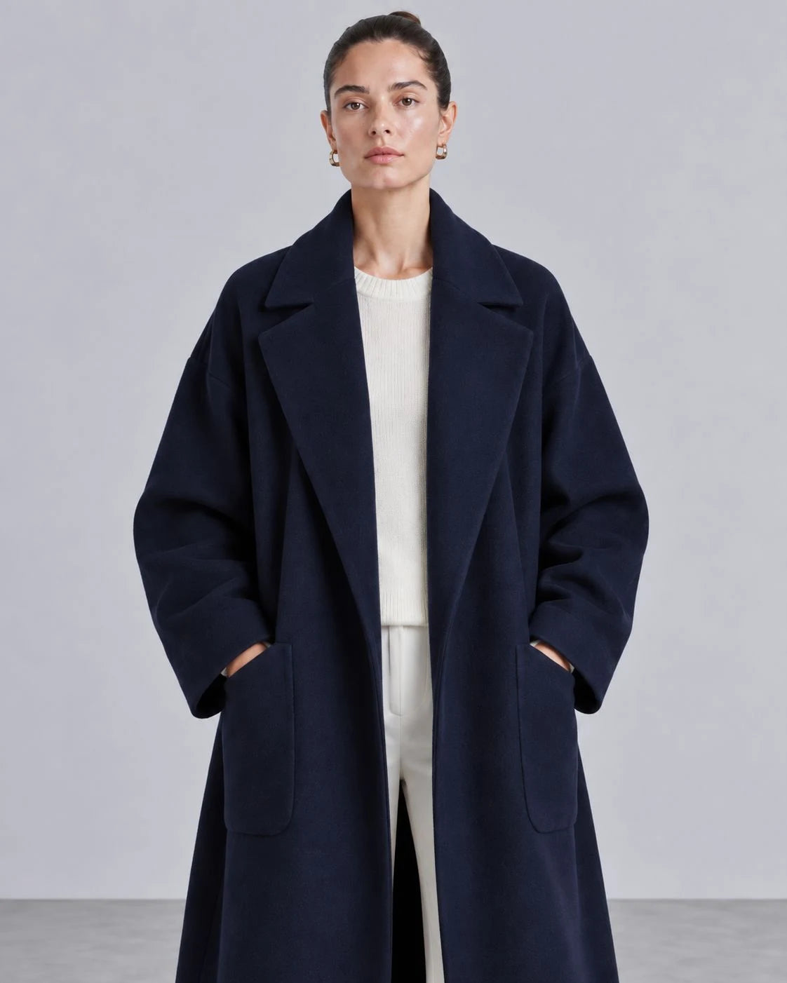 Highland Wool Relaxed-Fit Longline Coat