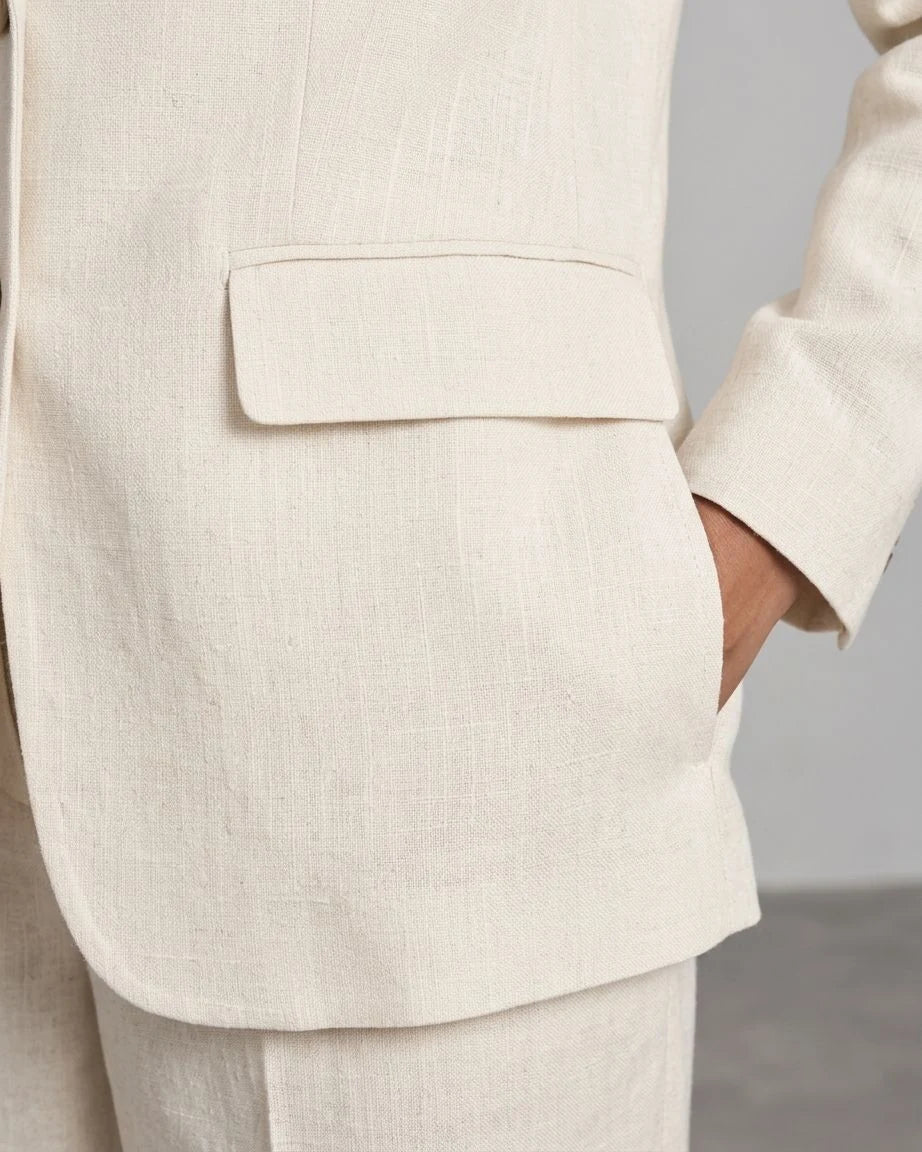 Windmere Linen Single-Breasted Blazer
