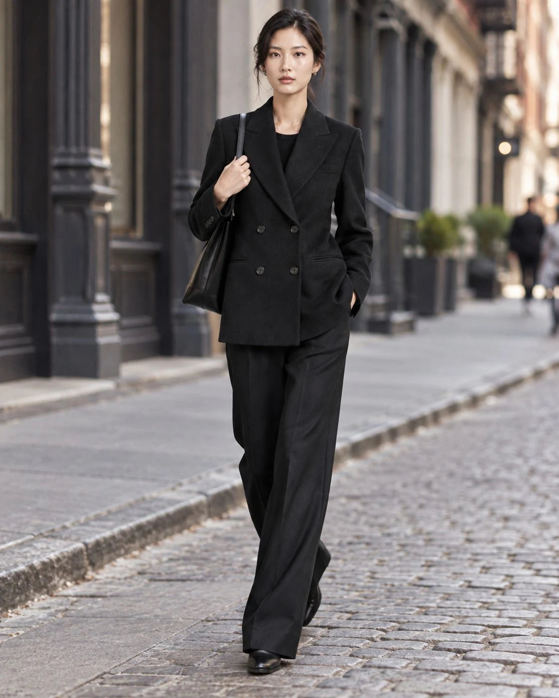 Mossfall Wool Double-Breasted Blazer