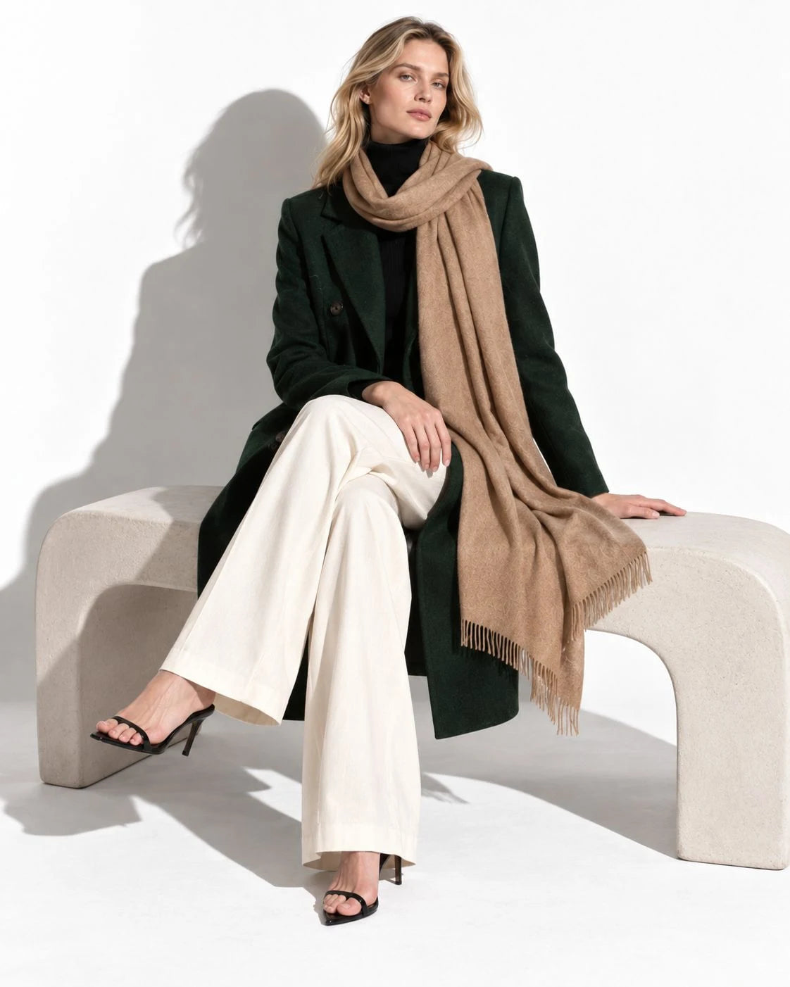Tan Pashmina Cashmere Shawl