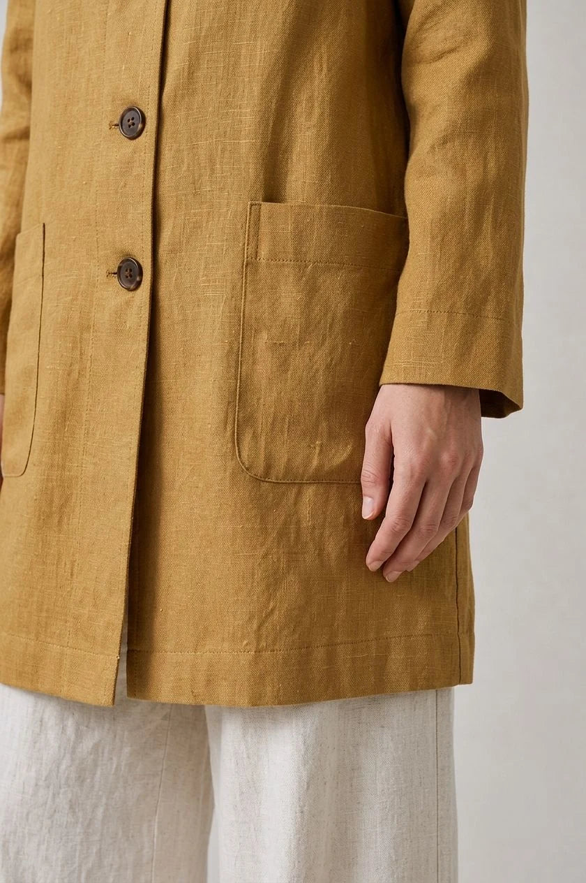 Thornfield Linen Relaxed-Fit Coat