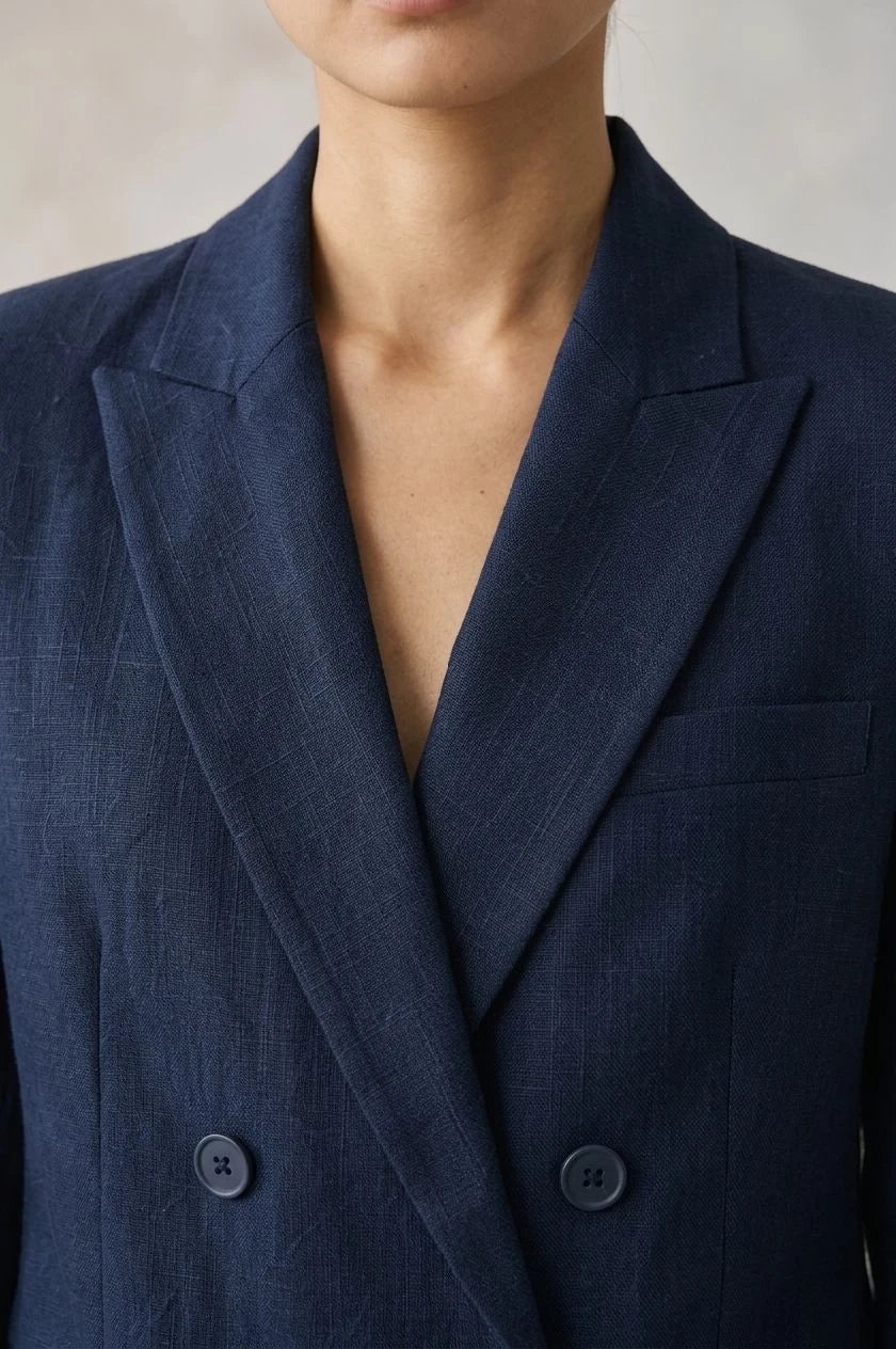 Ridgeline Linen Double-Breasted Blazer