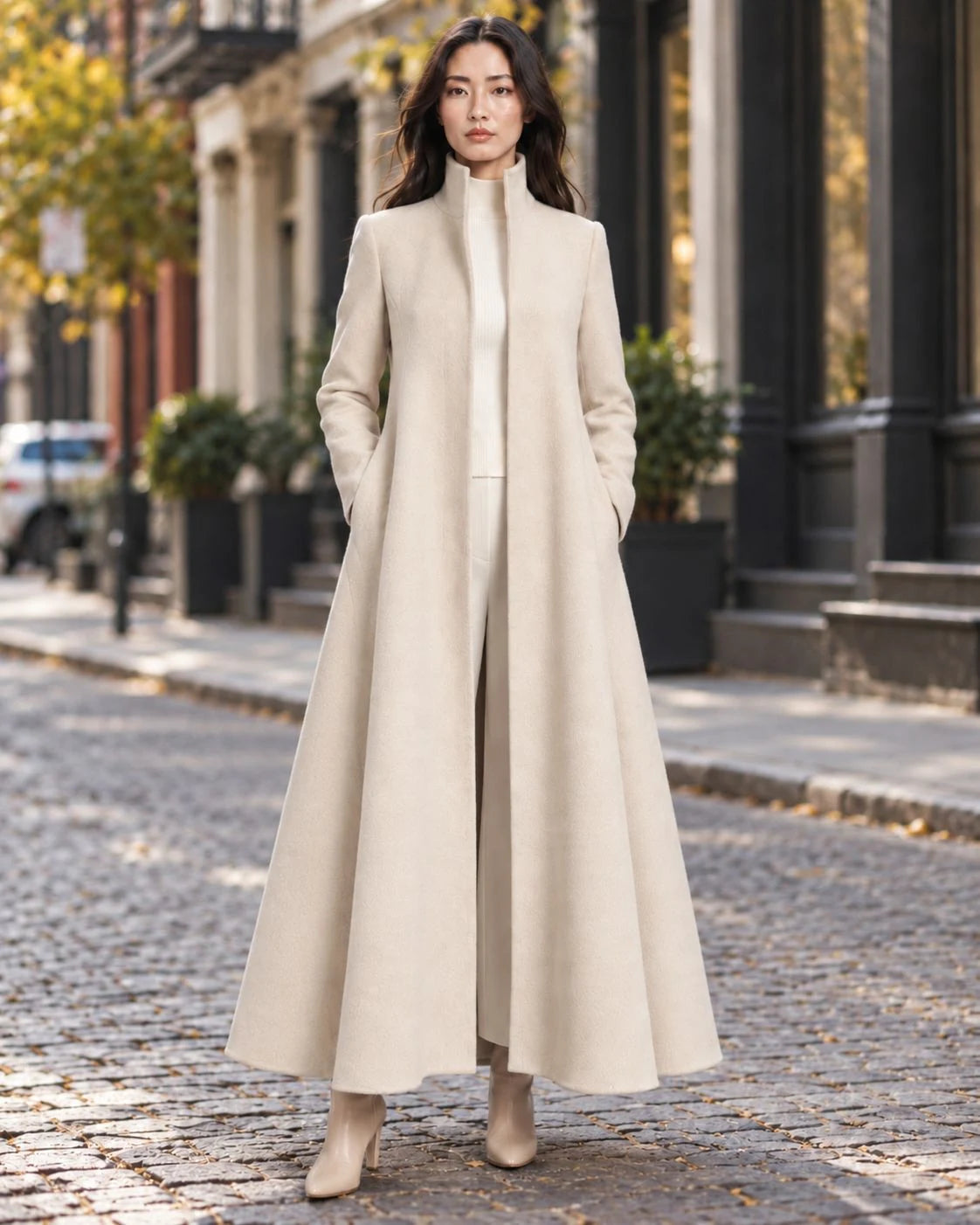 Everglade Wool Fit-and-Flare Coat