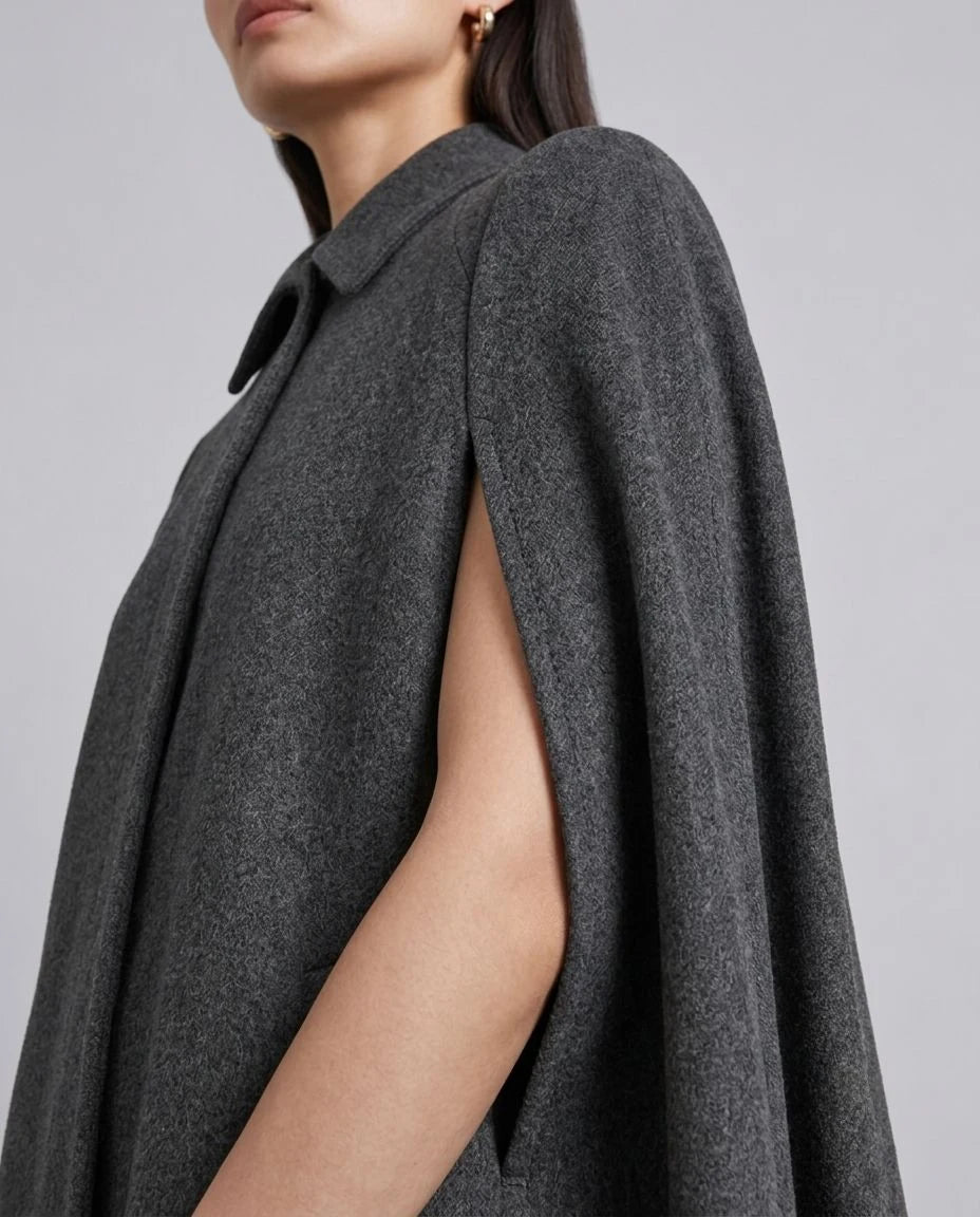 Ashgrove Wool Dramatic Cape Coat