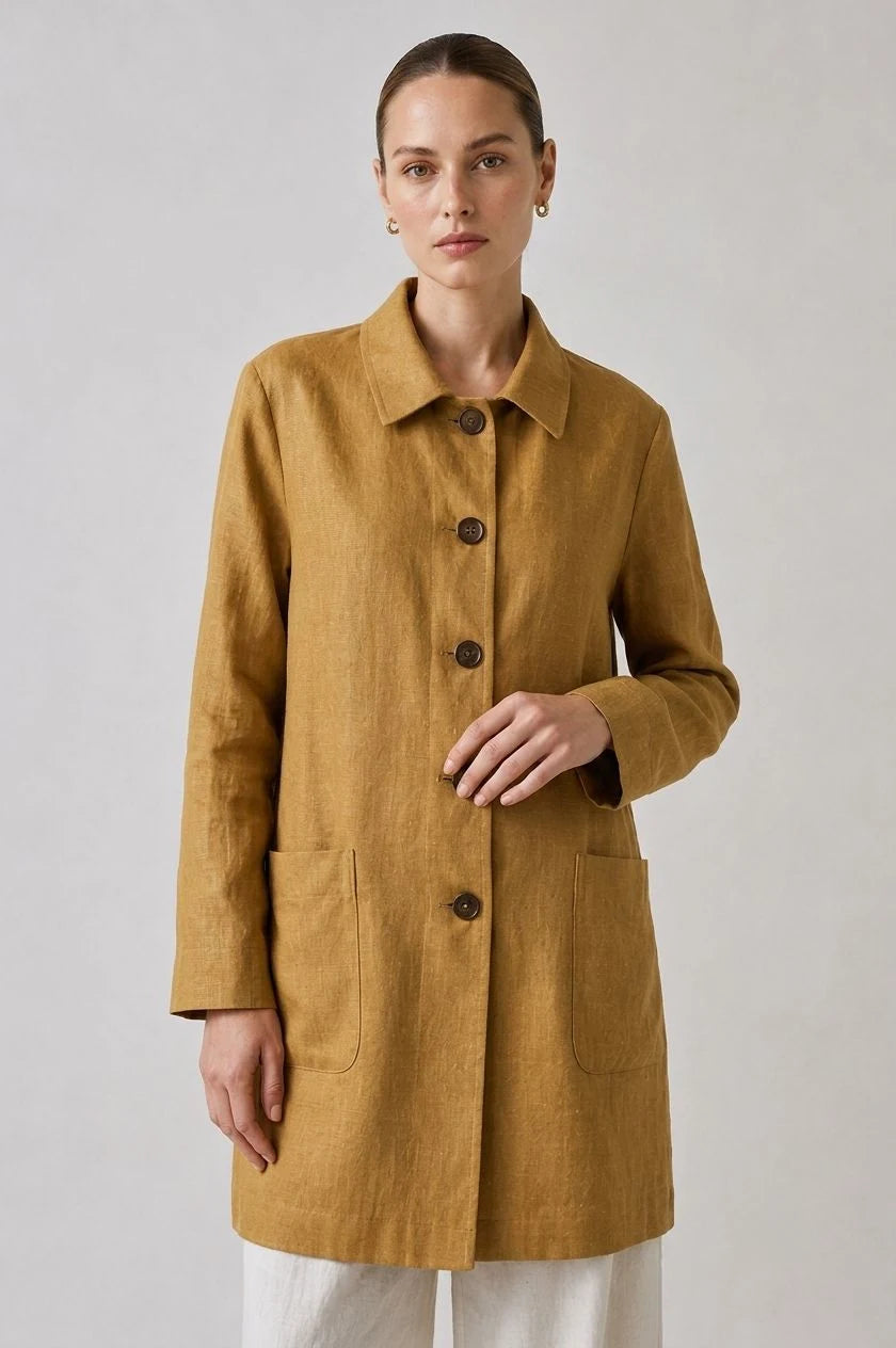 Thornfield Linen Relaxed-Fit Coat