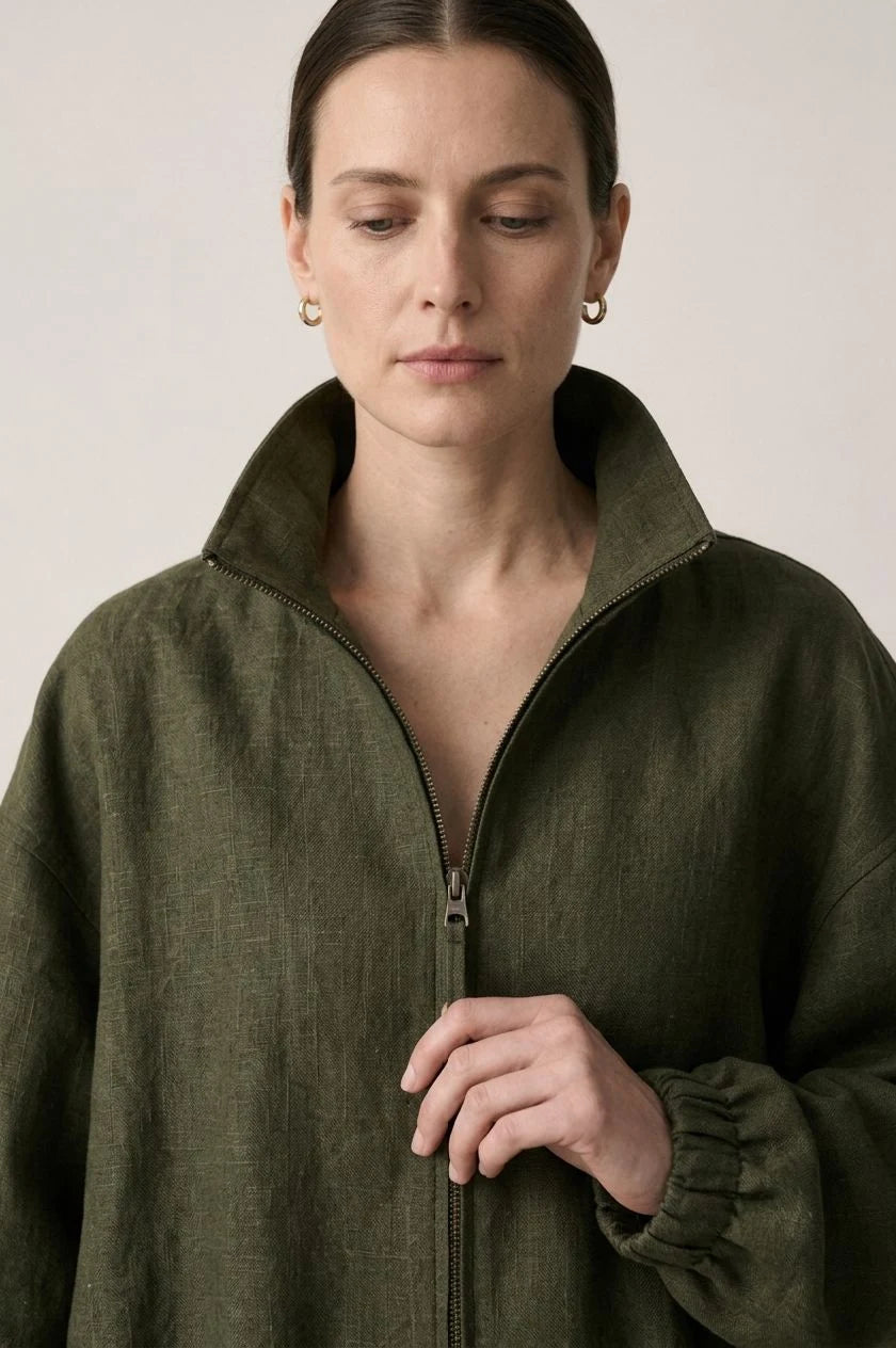 Wildwood Linen Bomber Jacket
