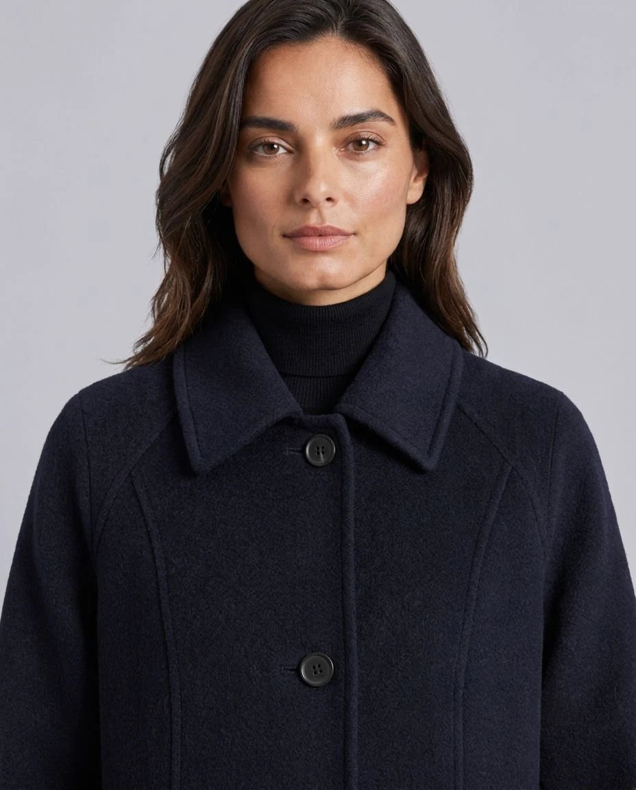 Foxglen Wool Longline Single-Breasted Coat