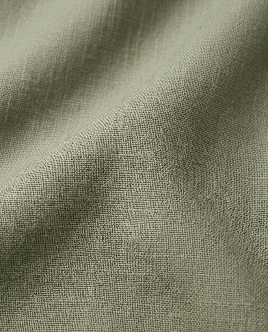 Sagebrush Linen Double-Breasted Trench Coat