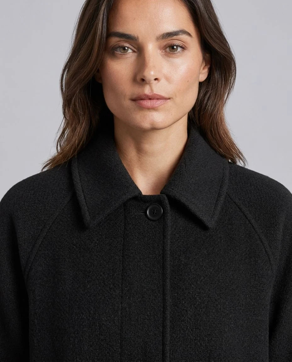 Silverpine Wool Relaxed-Raglan Coat