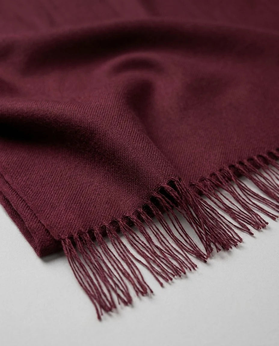 Burgundy Pashmina Cashmere Shawl
