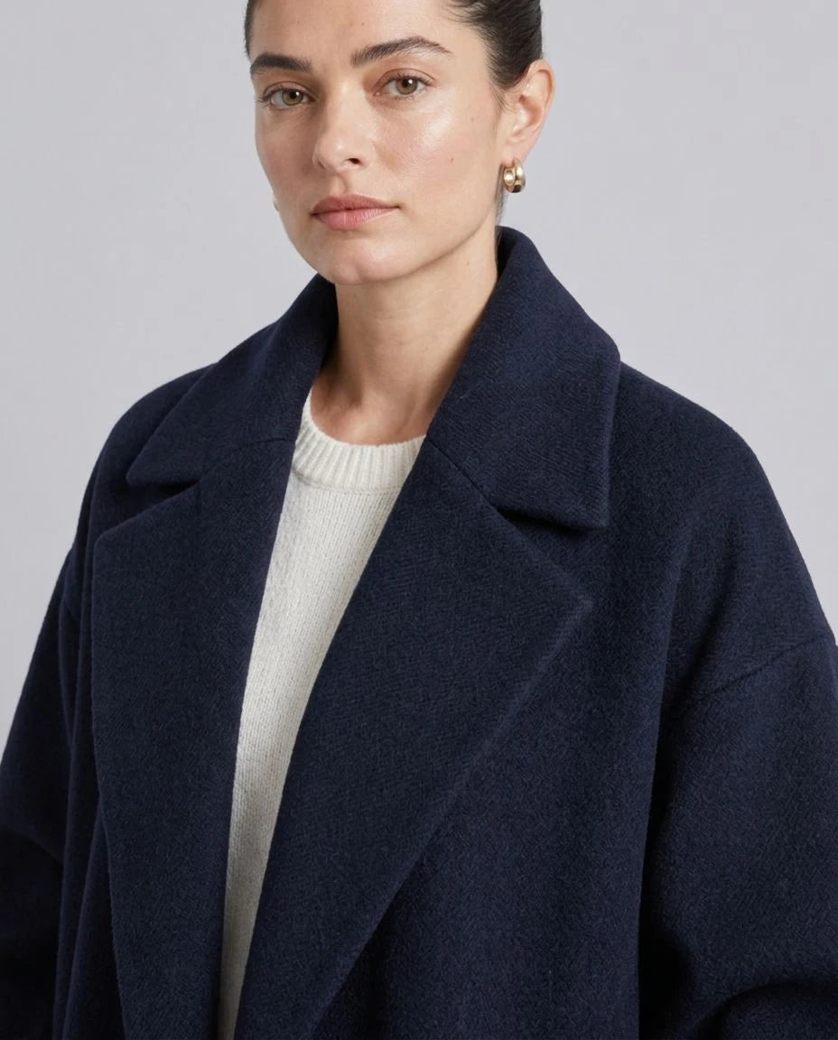 Highland Wool Relaxed-Fit Longline Coat