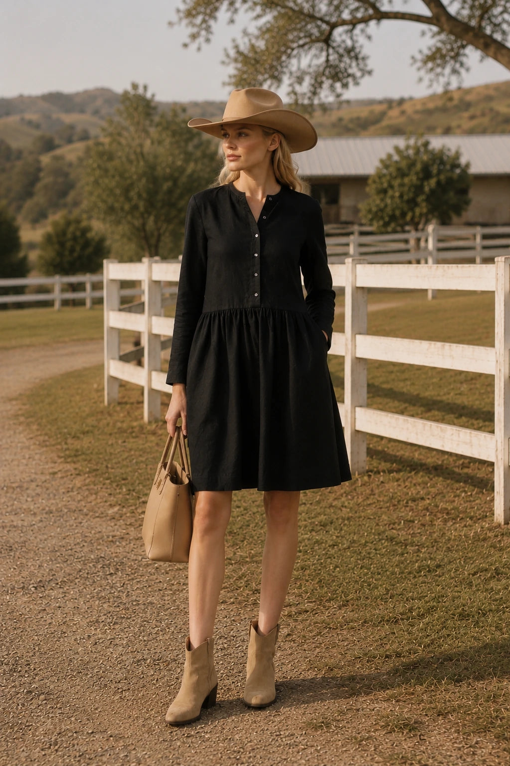 Robe en lin noir
