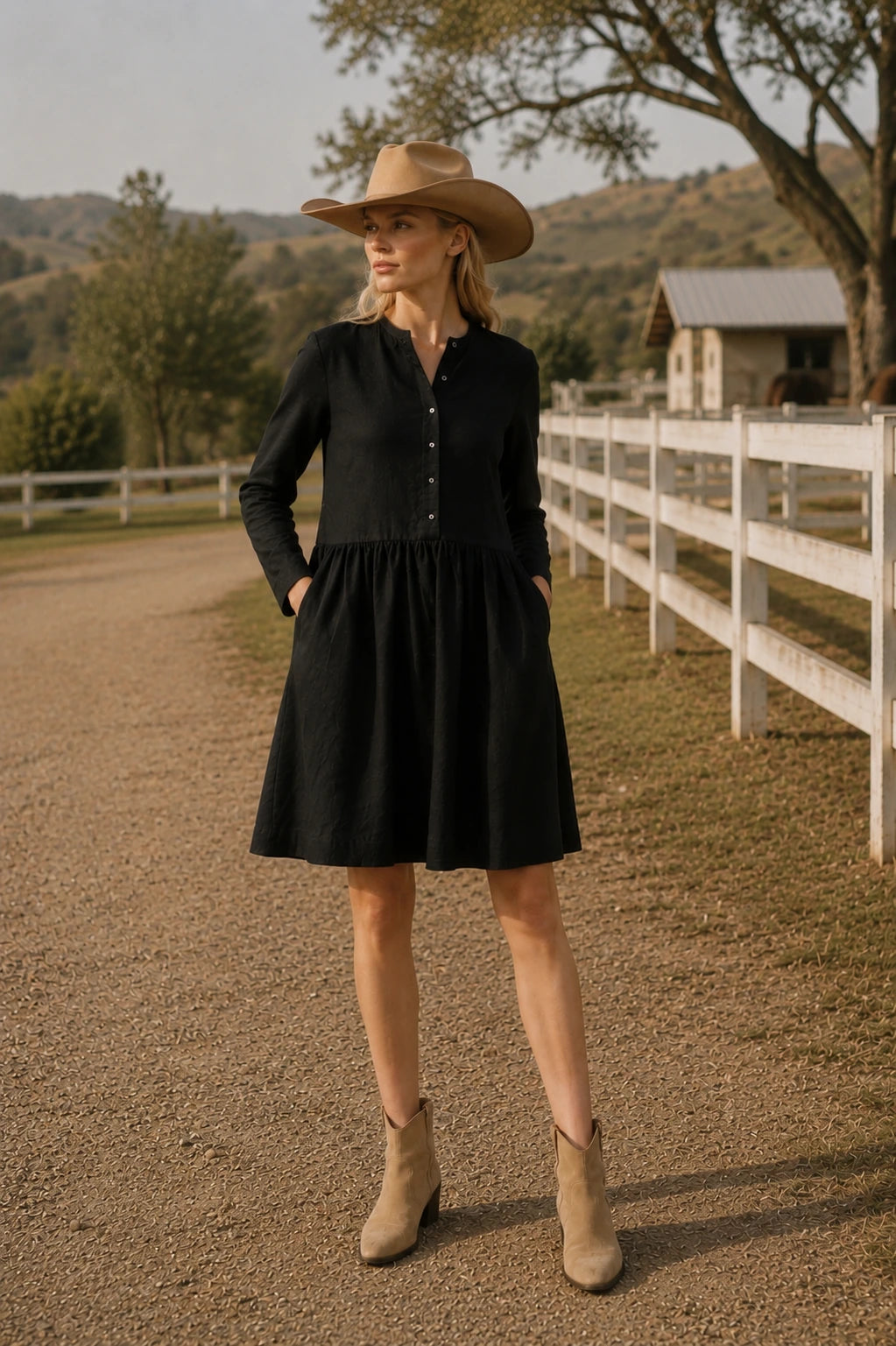 Robe en lin noir