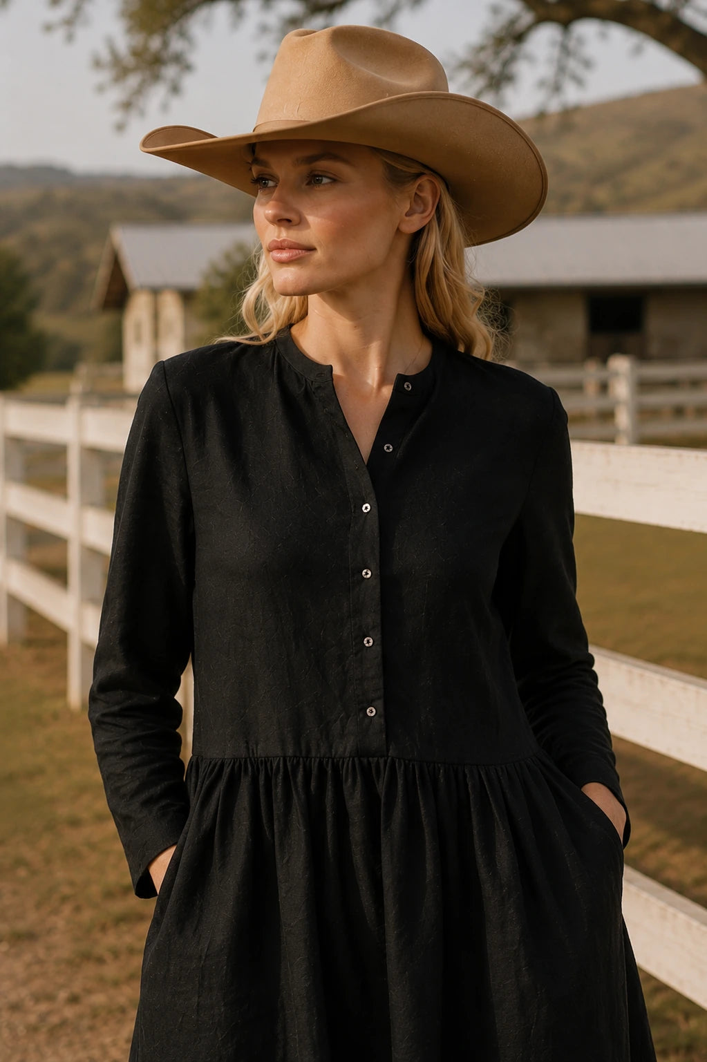 Robe en lin noir