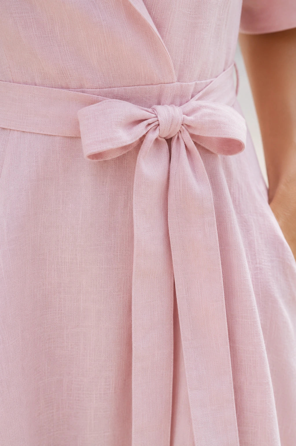 Sora Linen Wrap Midi Dress