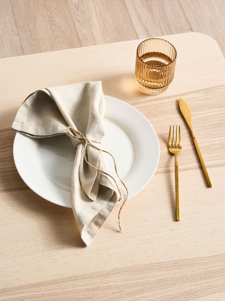 Ensemble de serviettes en lin beige