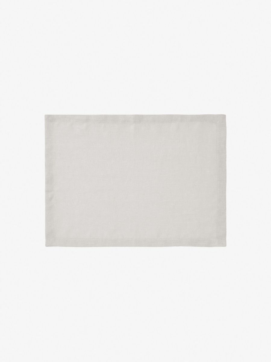 Ensemble de sets de table en lin gris argenté