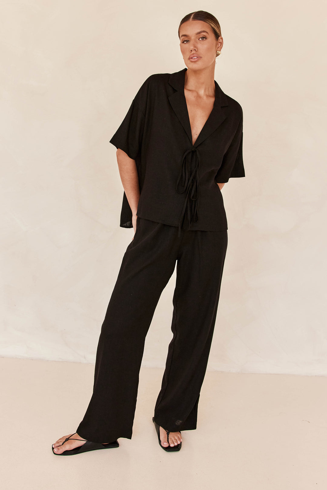 Ensemble coordonné en lin noir