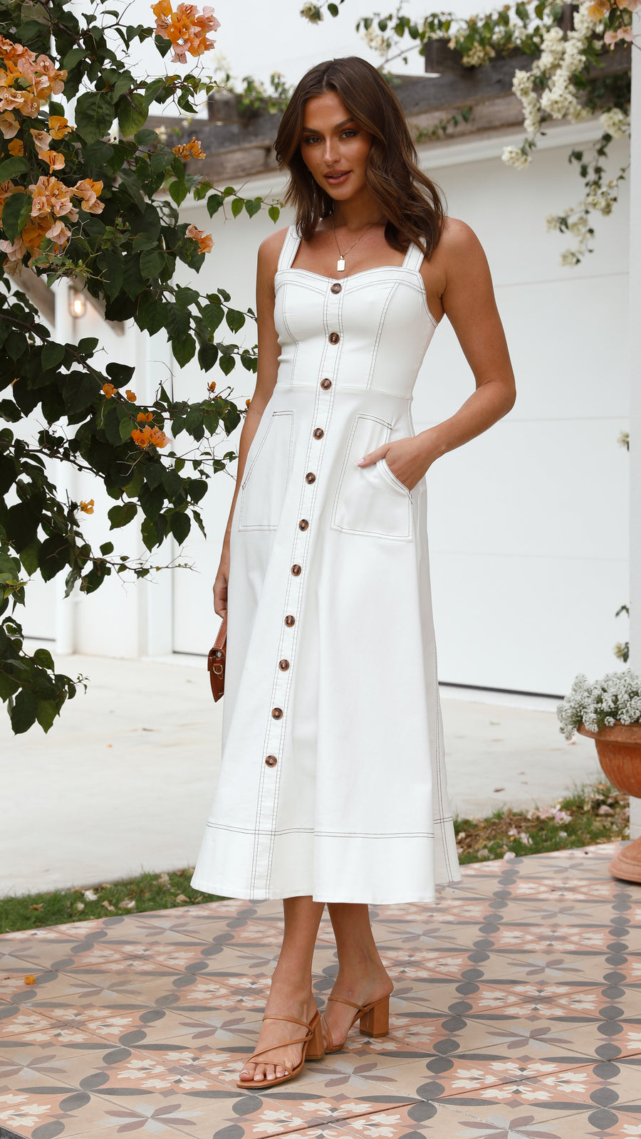 Abito bianco in denim