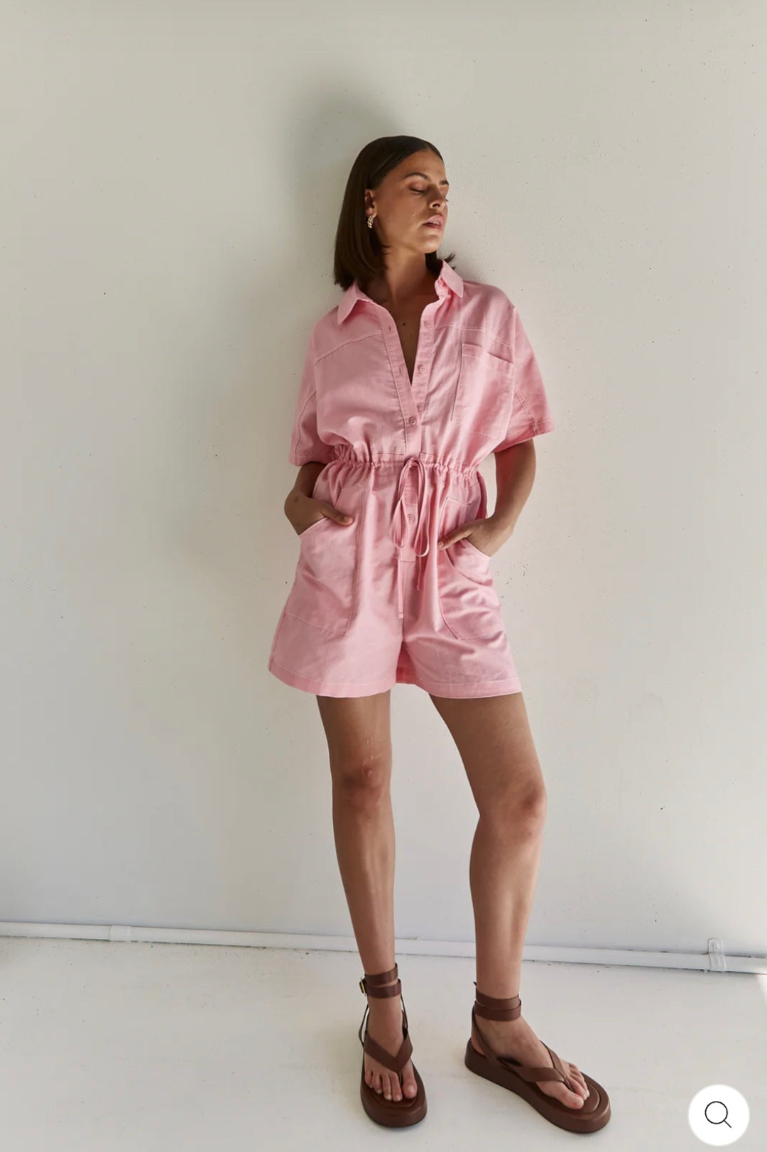 Tuta in cotone rosa