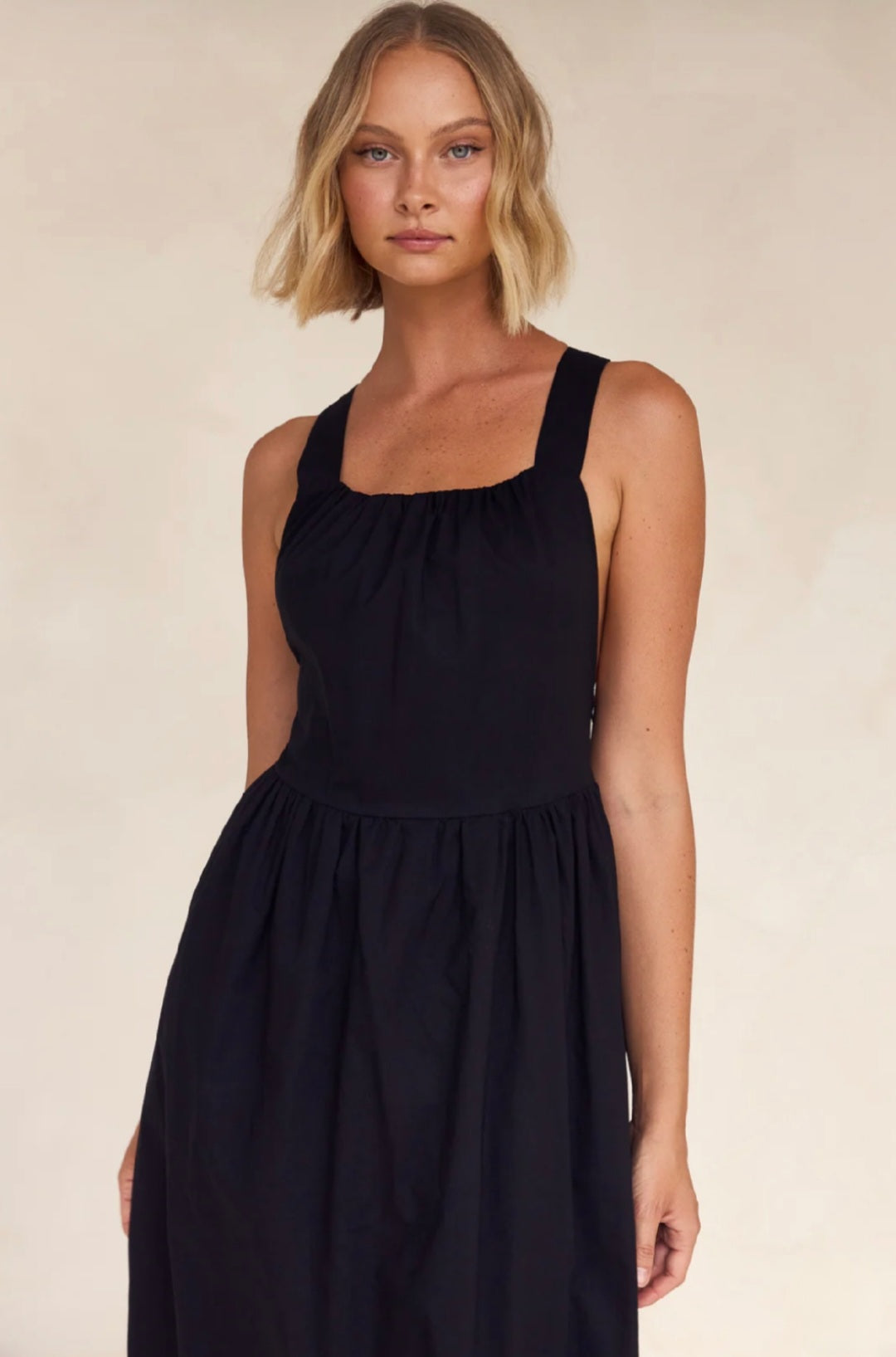 Black Poplin Cotton Dress
