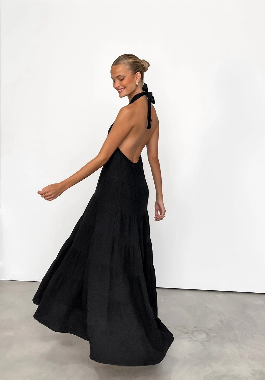Black Cotton Flair Dress