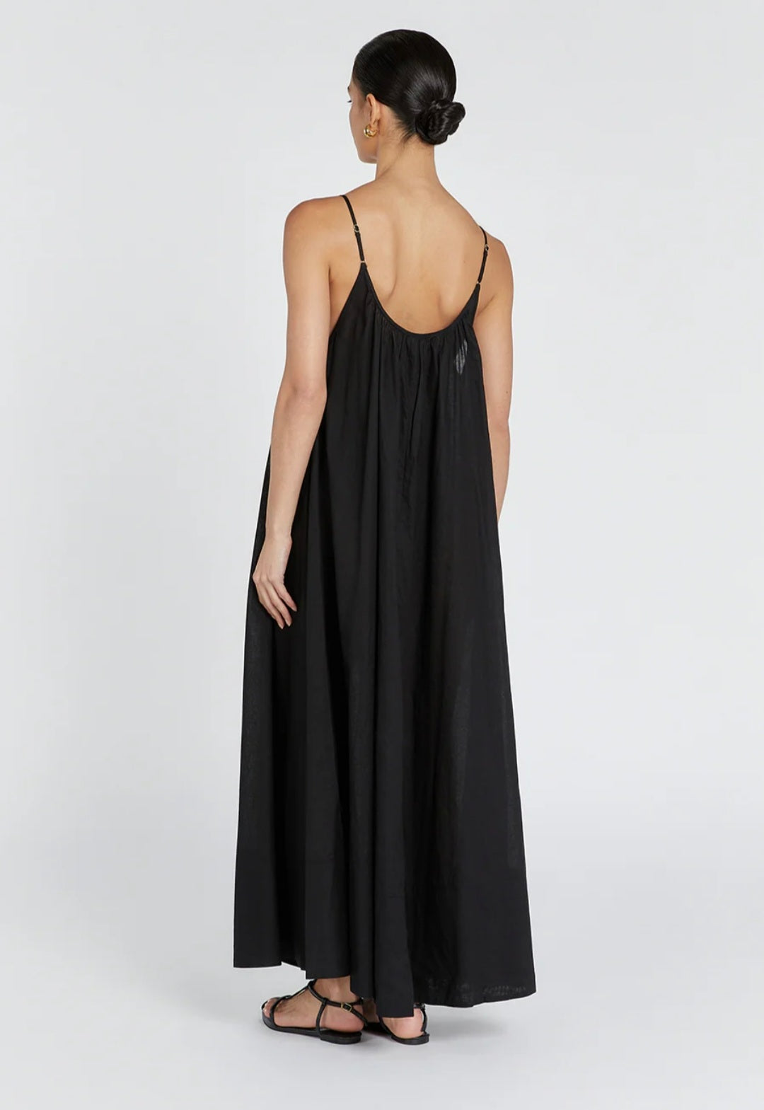 Robe longue en coton noir