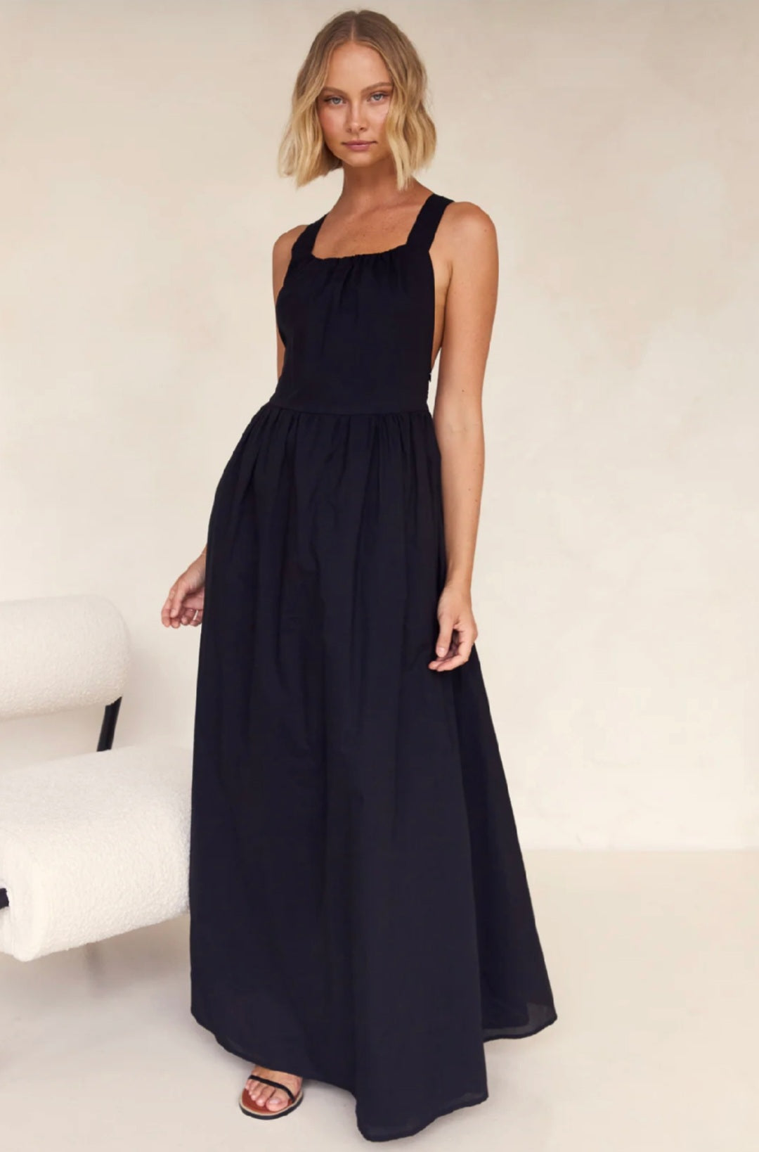 Black Poplin Cotton Dress