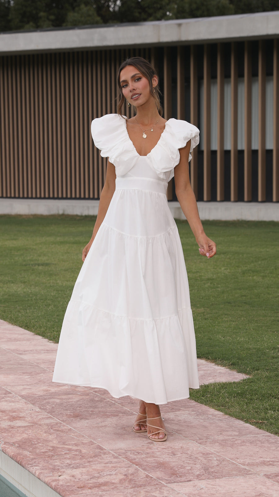 White Maxi Dress - Cotton Poplin - Premium Quality US 4 / EU 36 / UK 8 / TALL