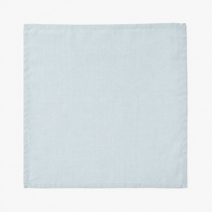 Powder Blue Linen Napkin Set styled for breakfast