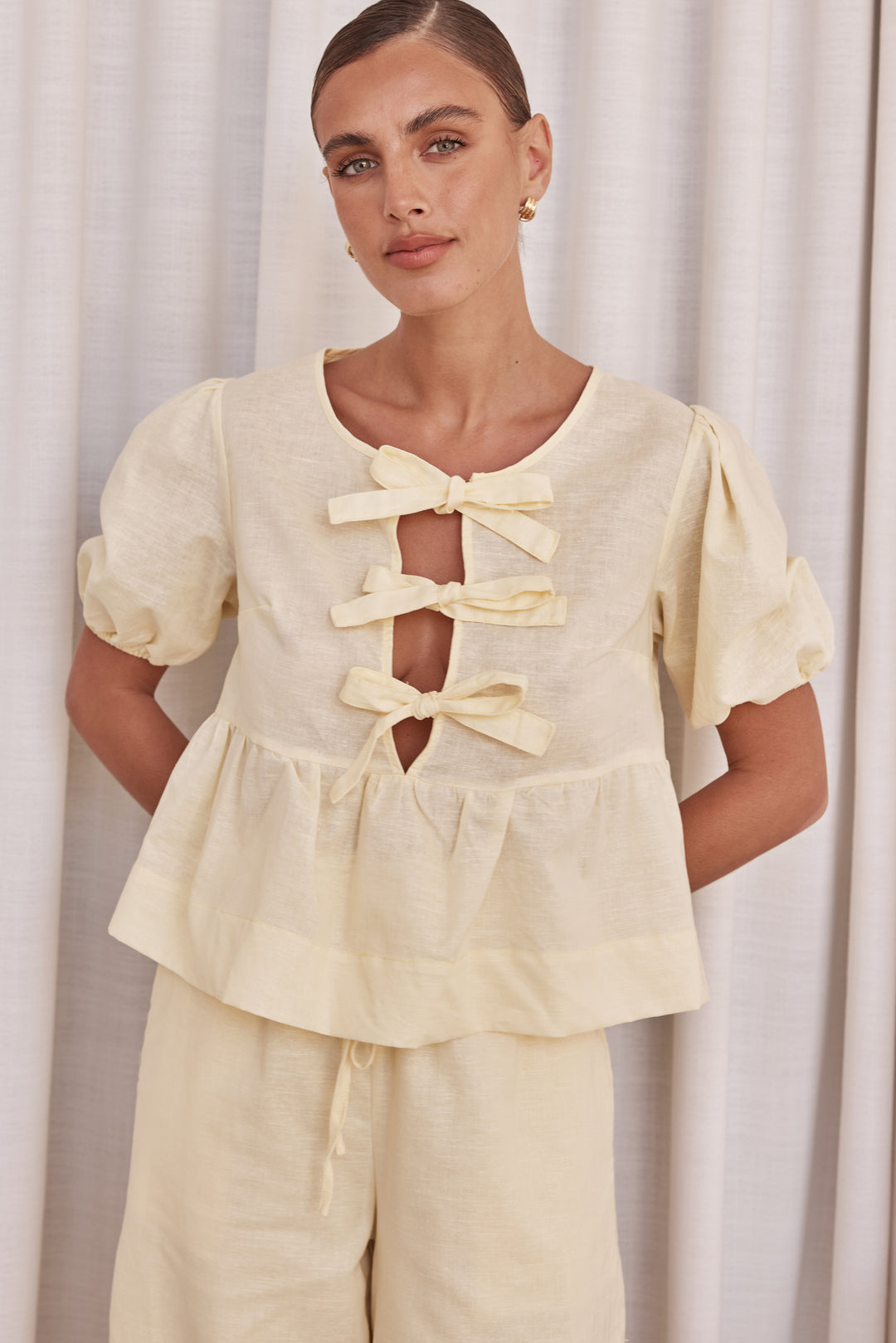 Ensemble coordonné en lin blanc
